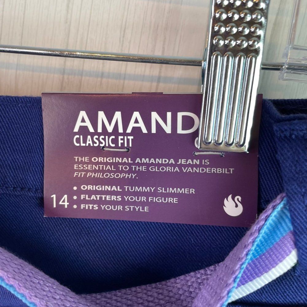 Gloria Vanderbilt Amanda Capri Jeans Blue Pants Cuffed Size 14 - Picture 8 of 10